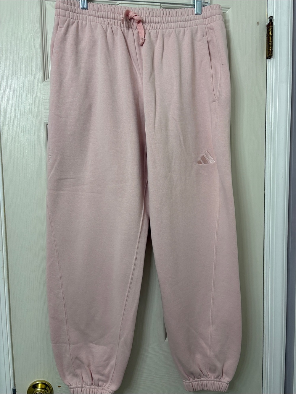 adidas Light PinkWomens Fleece Joggers ( baggy look)